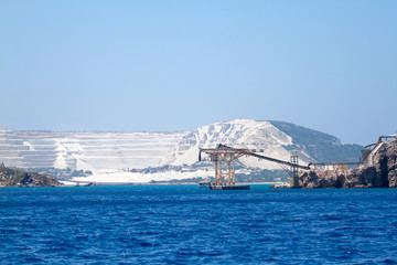 Pumice mines, Dodecanese islands, Greece.