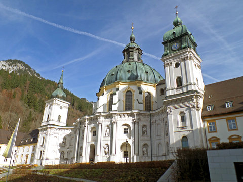 Gorgeous Rococo Church of Ettal Abbey or Kloster Ettal in Garmisch-partenkirchen, Bavaria, Germany 