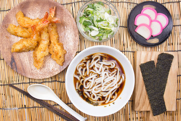 Chef decorated tempura udon