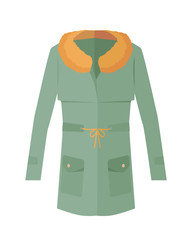 Women Jacket with Fur Collar Isolated on White. © robu_s