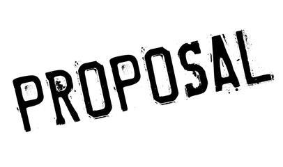 Proposal rubber stamp. Grunge design with dust scratches. Effects can be easily removed for a clean, crisp look. Color is easily changed.