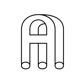Impossible alphabet symbol. Letter A. Vector graphic