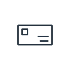 envelope web thin line icon on white background;  minimalistic o