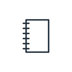 notepad web thin line icon on white background;  minimalistic of