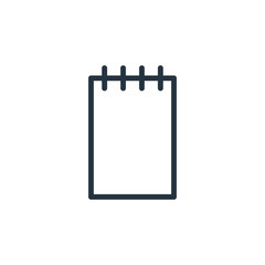 notepad web thin line icon on white background;  minimalistic of