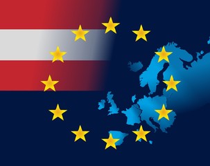 EU and flag of Austria