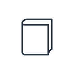 book web thin line icon on white background;  minimalistic offic