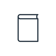 book web thin line icon on white background;  minimalistic offic