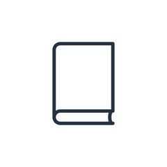 book web thin line icon on white background;  minimalistic offic
