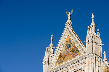 Fototapeta na wymiar Detail of the Siena Cathedral (Santa Maria Assunta) 1220-1370. Tuscany, Italy, Europe