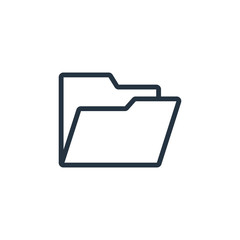 folder web thin line icon on white background;  minimalistic off