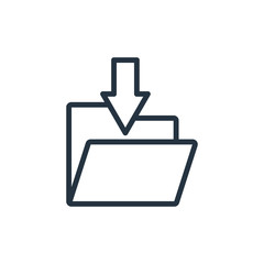 folder web thin line icon on white background;  minimalistic off