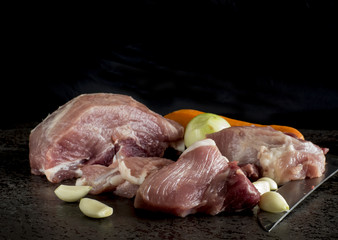 Raw joint pork meat