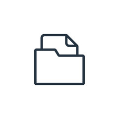folder web thin line icon on white background;  minimalistic off