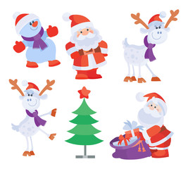 Set Objects for Creation Christmas Greeting Card