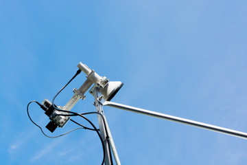 Feedhorn of satellite dish.