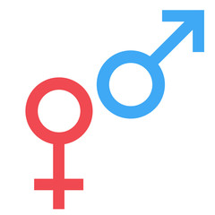 Sex symbol. Gender man and woman symbol. Male and female abstract symbol. Vector Illustration