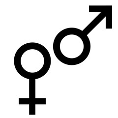 Sex black symbol. Gender man and woman symbol. Male and female abstract symbol. Vector Illustration