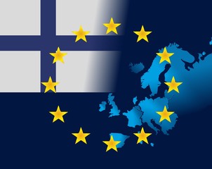 EU and flag of Finland