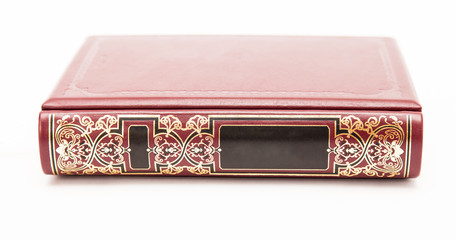 Bordo book with beautiful stamping isolated on white