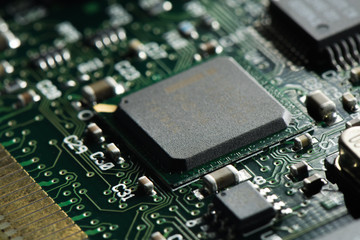 Macro shot of an integrated circuit