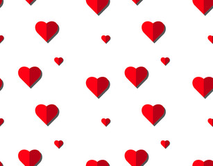 Heart vector seamless pattern on white background, illustration graphic for Valentine's Day, mothers day, wedding invitation card. love concept wallpaper/texture.