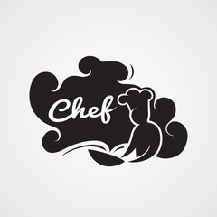 Vector of chef cooking with smoke
