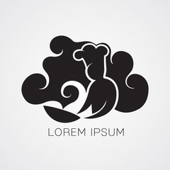 Vector of chef cooking with smoke