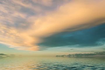 Sunrise in the sea. Summer