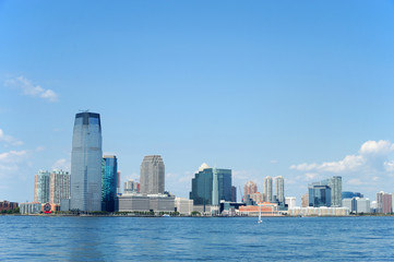 Fototapeta na wymiar New York downtown office building skyline at water front
