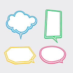 Set of freestyle text box and speech bubble isolated. Vector illustration