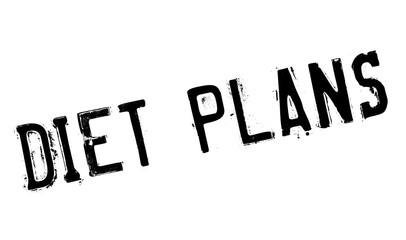 Diet Plans rubber stamp. Grunge design with dust scratches. Effects can be easily removed for a clean, crisp look. Color is easily changed.
