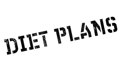 Diet Plans rubber stamp. Grunge design with dust scratches. Effects can be easily removed for a clean, crisp look. Color is easily changed.