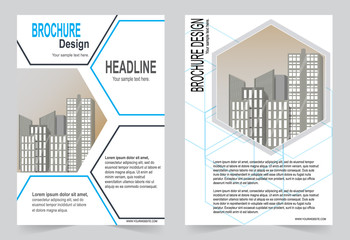Fototapeta premium Brochure template flyer design blue template