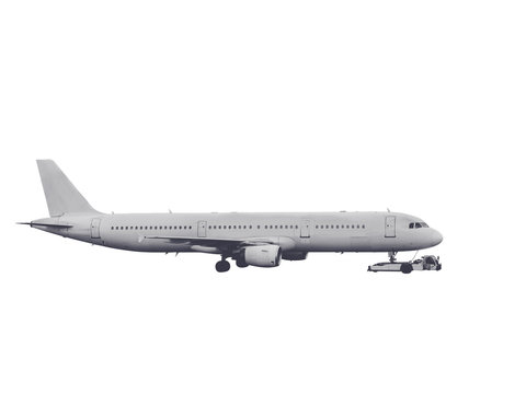 Flugzeug freigestellt im Flug