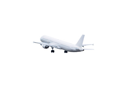 Flugzeug freigestellt im Flug