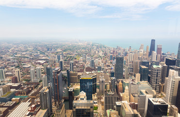 Fototapeta na wymiar Panorama view of downtown Chicago