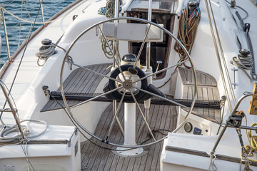 Sailboat steering wheel © faber121