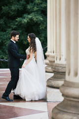 Naklejka premium Beautiful wedding photo in Budapest