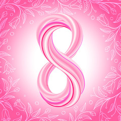 Obraz premium Greeting card 8 March, Happy womens day