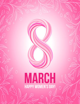 Greeting card 8 March, Happy womens day