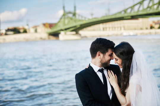 Beautiful wedding photo in Budapest