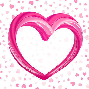 Valentines background, abstract pink heart shape