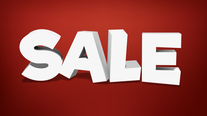 Vector sale inscription in 3d realistic style