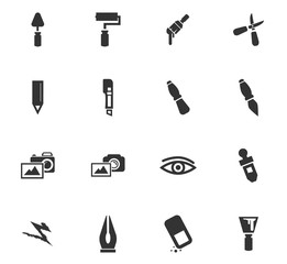 art tools icon set