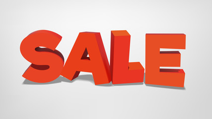 Vector sale inscription in 3d realistic style