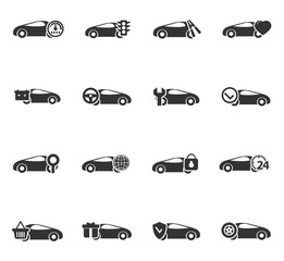 car service icon set