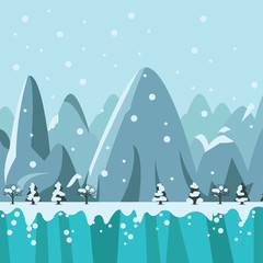 winter scene flat illustration