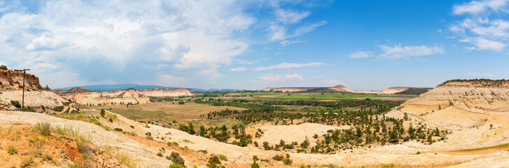 Deep canyon, rocks and mountains