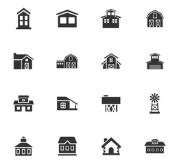 farm building icon set